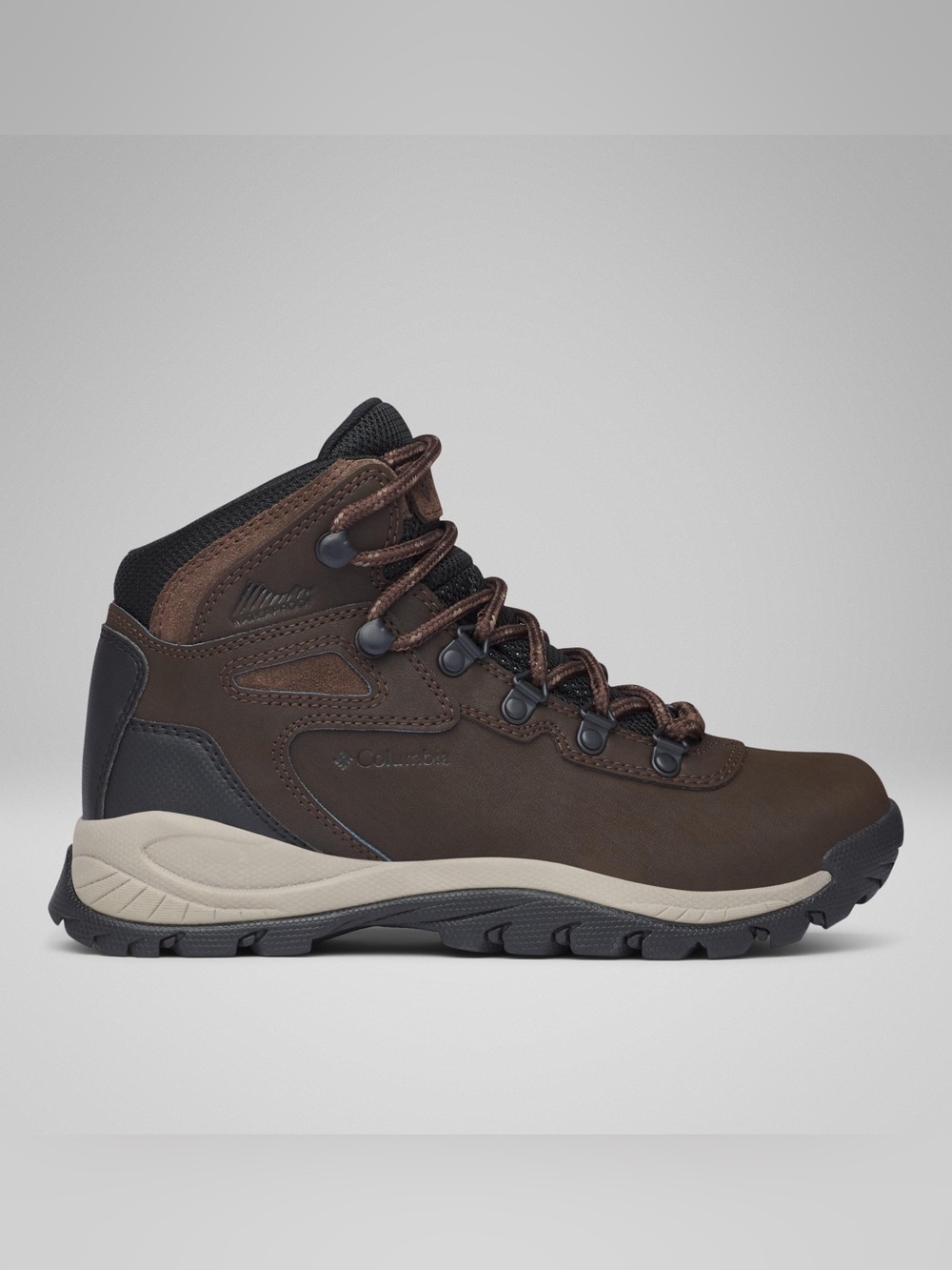 dark brown Columbia Women's Newton Ridge Plus Waterproof Hiking Boots.
